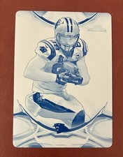 2015 Topps Finest Greg Olsen #123 Cyan Printing Plate 1/1 Carolina Panthers