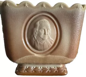 Fenton Chocolate Glass Planter Patriotic Bicentennial Founding Fathers 1976 - Picture 1 of 5