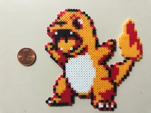 CHARMANDER POKEMON MINI BEAD SPRITE PERLER HAMA ARTKAL PIXEL ART ICON RETRO - Picture 1 of 1