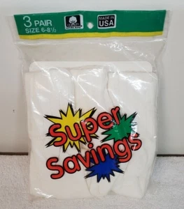 Vintage Crew Socks Kids Sz 6- 8 1/2 Made In USA 3 Pair "Free Shipping" - Picture 1 of 2