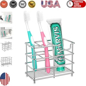Compact Silver Toothbrush Organizer with Dust-Proof Design for Modern Bathrooms - Picture 1 of 9