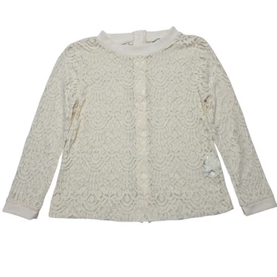 Banana Republic Top Womens Small Beige Sheer Floral Lace Coquette Festival Boho - Image 1 of 4