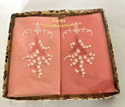 Vintage Swiss Embroidered Handkerchiefs 100% Cotton - Image 1 of 4