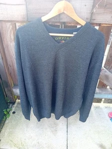 Orvis Pullover aus feiner Wolle mit V-Ausschnitt dunkelgrau XL - Bild 1 von 4