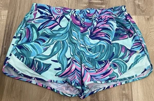 LILLY PULITZER LUXLETIC SMALL TROPICAL PRINT SHORTS GEFÜTTERT INNEN TOP GEBRAUCHT - Bild 1 von 4