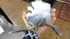 PIPE-18 Genuine Alaskan oil Pipeline state of Alaska cut out piece pipe steel - Picture 1 of 2