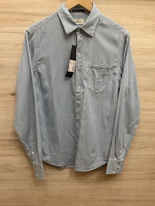 Replay Selected Icons Snap Striped Shirt Herren Größe Small UVP 150£ - Bild 1 von 7