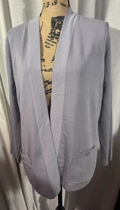 Cardigan Anne Klein grigio aperto tasche davanti taglia grande - Foto 1 di 6