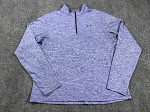 Under Armour Heat Gear Quarter Zip Shirt Herren Large Langarm sportlich blau - Bild 1 von 10
