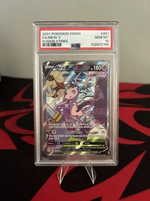 Mew V (Alternate Full Art) 251/264 Swsh08: Fusion Strike Holo PSA 10 - Image 1 of 4