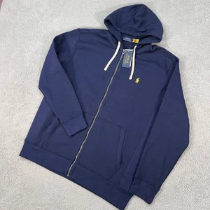 Polo Ralph Lauren Jacke Herren Large Tall Blau Fleece Full Zip Hoodie NEU - Bild 1 von 10