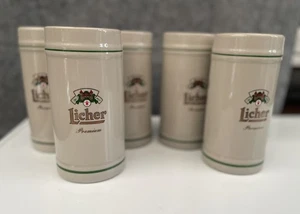 Licher Bier German Beer Stein Ceramic Mugs 0.5Litres / 1 pint / 600ml - Set of 6 - Picture 1 of 6