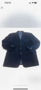 Blazer Zagato Para Hombre Negro XL Retro Pana 3 Botones Traje Deportivo Chaqueta Clásico - Imagen 1 de 14