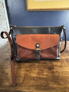 Bolso de Hombro Patricia Nash Kirby Cuero Vintage Vegetal Bronceado Color Bloque Usado en Excelente Condición - Imagen 1 de 22