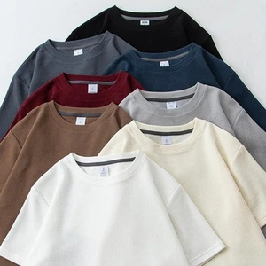 Casual Style Herren Kurzarm Oberteil aus atmungsaktivem Waffelstoff für Komfort - Picture 1 of 16