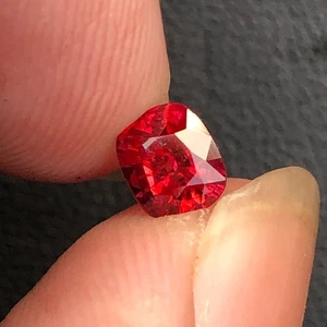 0.71 Carat Natural Cushion Cut Vivid Red Color Spinel Loose Gemstone From Burma - Picture 1 of 7