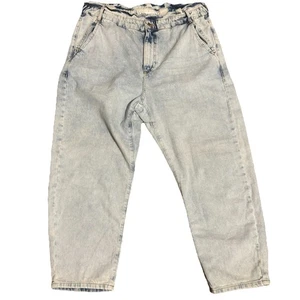 Zara Blue Acid Wash Womans Size US 12 EU 44 Straight Leg Super Soft Jeans Preppy - Picture 1 of 20