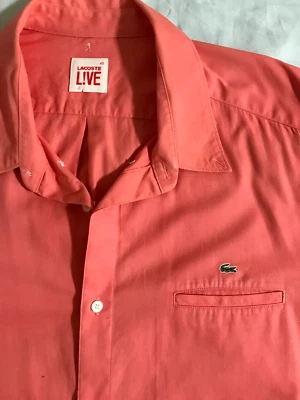 Camisa Lacoste Live 45 XL roja clara manga larga sin agujeros, manchas o rasgaduras en absoluto Foto 1 de 4