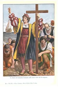 STORIA D'ITALIA Cristoforo Colombo in America ANTIKER DRUCK 1931 Antique print - Bild 1 von 1