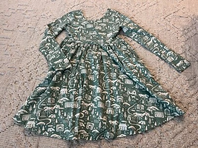 Girl's HANNA ANDERSSON Size 140 (10) Holiday Houses Print Dress - NWT's - Image 1 of 2
