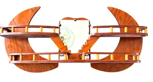 MADERA HECHA A MANO AÑOS 50 "ESCALERA A LAS ESTRELLAS" ARTE POPULAR VINTAGE DOBLE LUNA (110) - Imagen 1 de 9