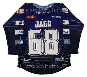 J. Jagr Kladno Knights 2023-24 Czech Extraliga PRO Hockey Jersey Flames DK 2XL - Picture 1 of 9