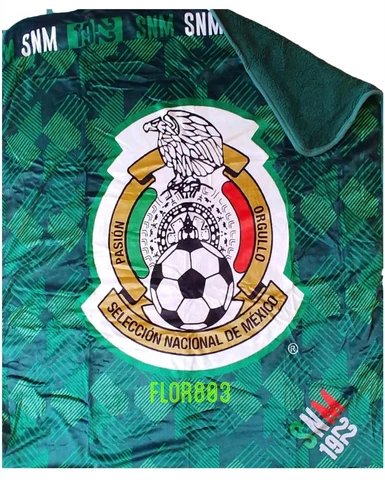 Mexico National Soccer Team Kids sherpa Lining Throw Blanket 50"x60" Cover