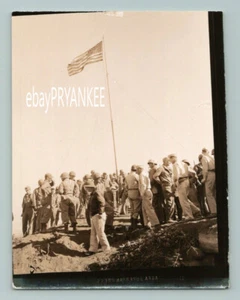 Original WW2 Type-1 USMC IWO JIMA Photo OFFICIAL SURRENDER Holland Smith / FLAG - Picture 1 of 2
