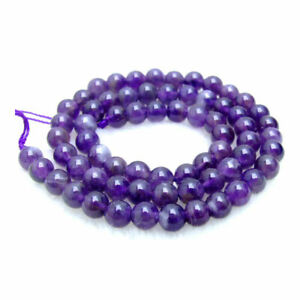 6mm Round Natural Purple Amethyst Loose Beads for Jewelry Making DIY Strand 15"