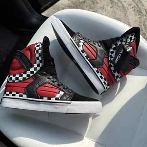 Supra Men's SkytopⅡ Samakazi 413 Red Black High Top Shoes Boots Sneaker New - Picture 1 of 19