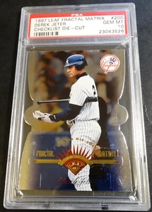 DEREK JETER 1997 LEAF FRACTAL MATRIX CHECKLIST DIE CUT #200 PSA 10 - POP 6 - Picture 1 of 2