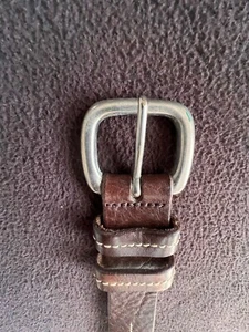 Gap Vintage 90’s Men’s Brown Leather Belt w/Beige Stitching Size 30 VERY RARE - Picture 1 of 20