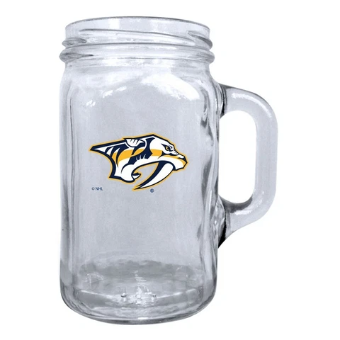 Nashville Predators 16oz NHL Glass Mason Mug Cover