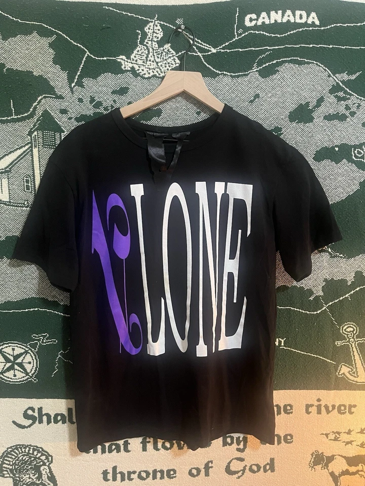 Camiseta Vlone X Palm Angels púrpura y negra para hombre talla M RARA algodón EE. UU. Foto 1 de 3