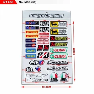 Moto Sticker Kit Vinyl Decal for Car Bicycle Sportbike MX Bike Exhaust Motocross - Picture 1 of 6