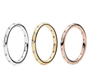 Anillo banda de plata esterlina enchapado en oro rosa blanco amarillo joyería R002 para mujer - Imagen 1 de 4