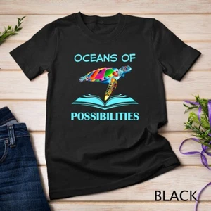 Camiseta unisex de lectura de verano tortuga marina de Oceans of Possibilities - Imagen 1 de 15