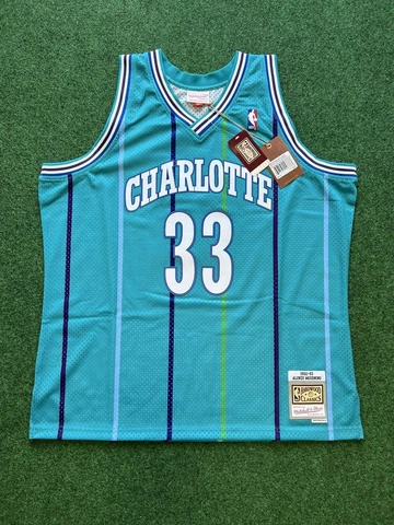 Alonzo Mourning Mitchell & Ness Swingman Charlotte Hornets 1992-93 Jersey Sz 2XL Cover