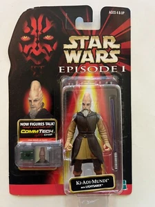 Star Wars Episode 1 KI-ADI-MUNDI Action Figure w/Lightsaber & CommTech Chip - Picture 1 of 2