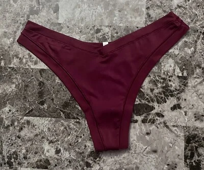 NWT VICTORIA'S SECRET PINK MAROON SMOOTH EVERYDAY STRETCH THONG PANTIES - Image 1 of 4
