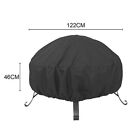 Patio Round Fire Pit Cover 112cm Uv Protector Waterproof Grill Bbq Cover Au New