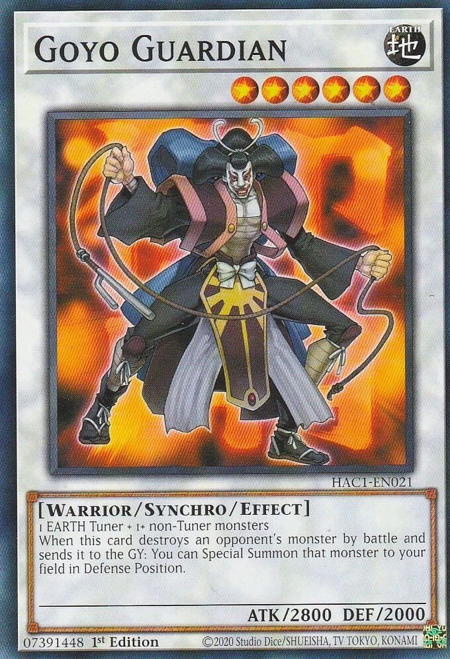 YUGIOH CARD 1 X GOYO GUARDIAN HAC1-EN021 1ST ED. (COMMUN) - Image 1 of 1