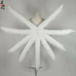 Ahri Nine Tailed Fox White Long Tails Cosplay Costume Prop A 神么鬼 Accessories 