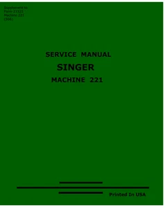 Singer Featherweight 221 Sewing Machine Dealer Repair Service Manual Feather - Picture 1 of 8