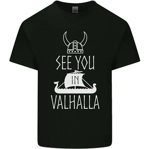 Sehen You IN Walhalla die Wikinger Nördlich Odin Kinder T-shirt Jungen Mädchen - Picture 1 of 67