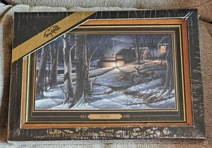 Terry Redlin "Night Mapling" Personal Collage Series Linen Art New Mini 12x8.5 - Picture 1 of 4