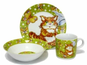 Frühstücksset Geschirr-Set aus Porzellan, 3-Teilig "Kätzchen" von GELA24 - Bild 1 von 1