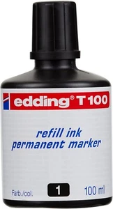 edding T 100 Nachfülltinte Permanentmarker - schwarz - 100ml - mit Tropfendosier - Bild 1 von 2