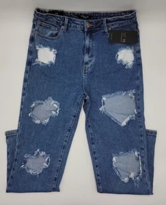 NWT American Bazi Jeans Women Size 15 High Rise Mom Distressed Medium Wash #C422 - Picture 1 of 12