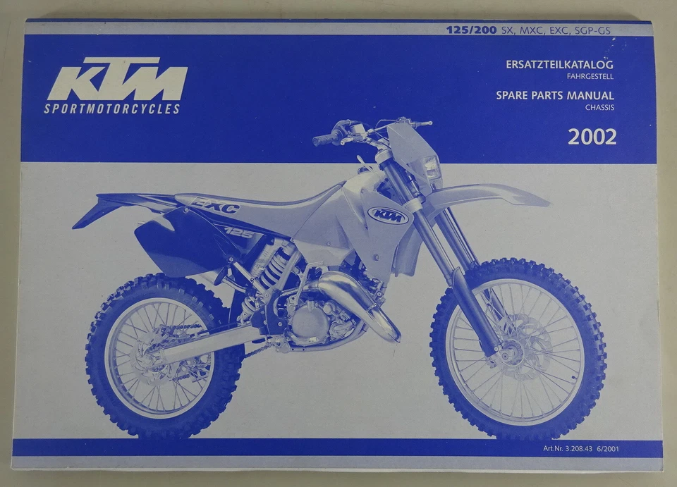 Catalogo Parti KTM Telaio 125 / 200 SX, MXC, EXC, SGP-GS Anno Modello 2002 - Immagine 1 di 1